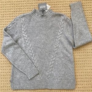 Marled Reunited Mock Neck Cashmere Sweater in Gray